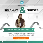 Adinda Tasya Salsabella Juara 1 Lomba Kompetensi Siswa Kabupaten Kudus tahun 2025